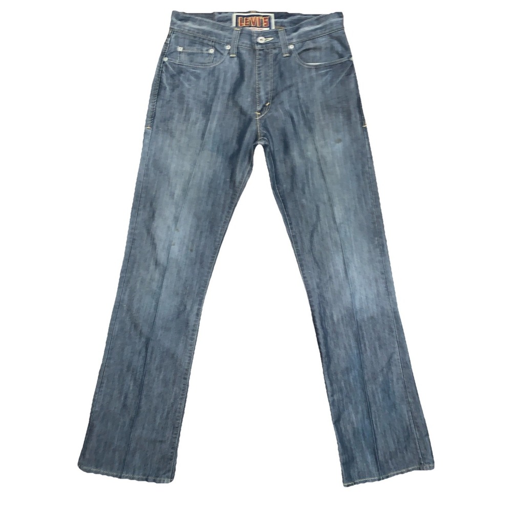 VTG Levis Men's 527 Low Boot Cut 32 x 34 Jeans Flap Pockets Whiskered Grunge Y2K